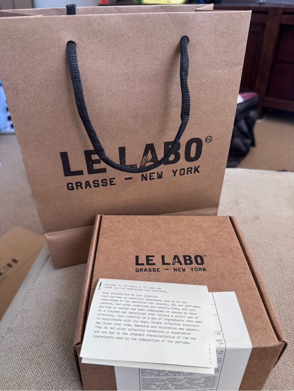 Le Labo Brown Paper Gift Bag and Box Set — Brown and Black